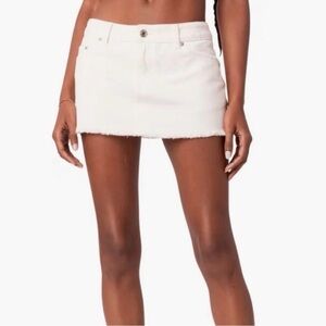 Edikted White Denim mini skirt size small